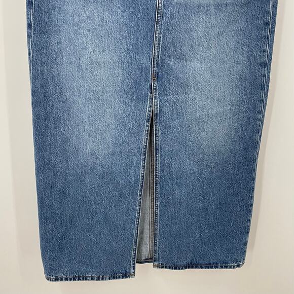 NWT Madewell 29 / 8 Denim Mid Rise Maxi Skirt in Pratt Wash NO097 - Picture 7 of 12